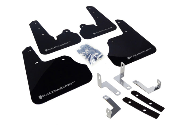 Rally Armor MF22-UR-BLK/SIL - RALMF22-UR-BLK/SIL - Rally Armor 12-16 Subaru Impreza 4D/5D Black UR Mud Flap w/Silver Logo - Shipped in Europe - Tuningsupply.com