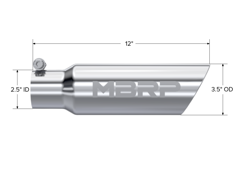 MBRP PT5106 - MBRPT5106 - MBRP Universal Tip 3in O.D. Dual Wall Angled 2 inlet 12 length - Shipped in Europe - Tuningsupply.com