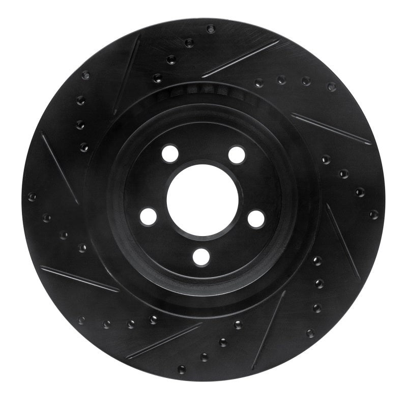 R1 Concepts - RNC633-39017R - R1 09-23 Dodge Challenger Front Right Drilled & Slotted Black Brake Rotor - Shipped in Europe - Tuningsupply.com