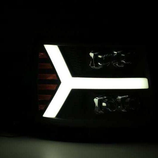 AlphaRex 880208 - ARX880208 - AlphaRex 07-13 Chevy 1500HD(NewBody) NOVA LED Proj Headlight Plank Sty Glos Blk w/Activ Lite/Seq Sig - Shipped in Europe - Tuningsupply.com