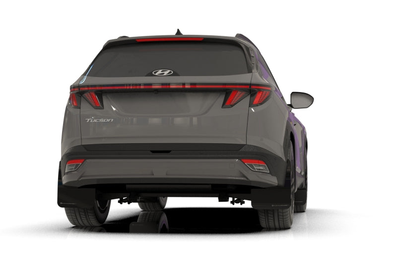Rally Armor MF135-UR-BLK-WH - RALMF135-UR-BLK-WH - Rally Armor 2025+ Hyundai Tucson (Excl. ICE & XRT) Black UR Mud Flap w/ White Logo - Shipped in Europe - Tuningsupply.com