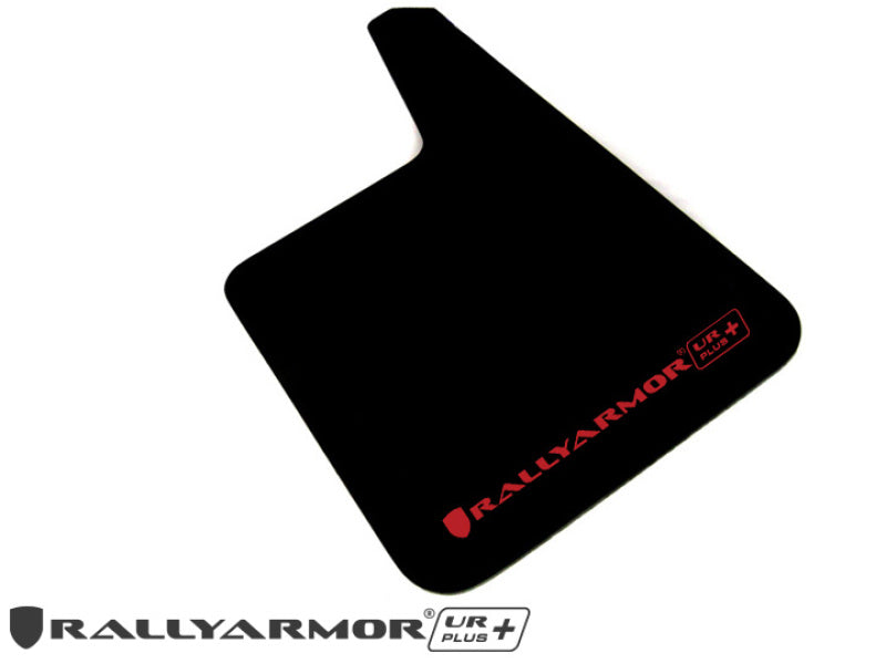 Rally Armor MF20-URP-BLK-MBK-LRT - RALMF20-URP-BLK-MBK-LRT - Rally Armor Universal Black UR Plus Mud Flap w/ Metallic Black Logo - Pair - Shipped in Europe - Tuningsupply.com