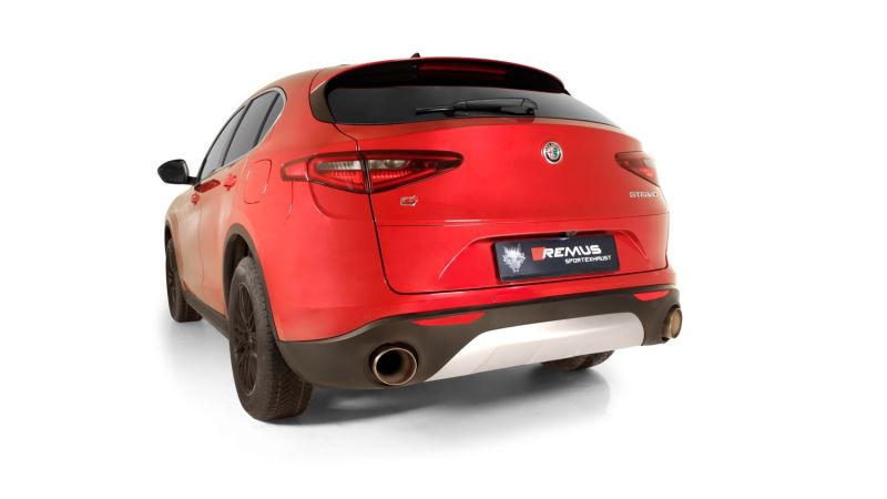 Remus 026117 1500 - RMS026117 1500 - Remus 2017 Alfa Romeo Stelvio Q4 AWD 2.0L Turbo Multiair Axle Back Exhaust (Tail Pipes Req) - Shipped in Europe - Tuningsupply.com