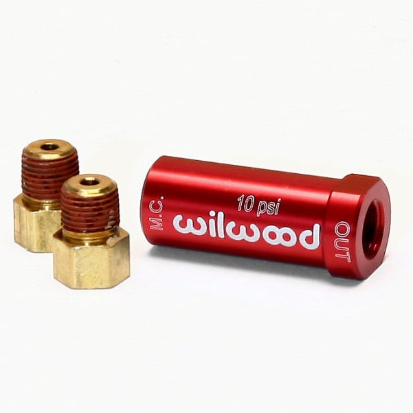 Wilwood 260-13784 - WIL260-13784 - Wilwood Residual Pressure Valve - New Style w/ Fittings - 10# / Red - Shipped in Europe - Tuningsupply.com