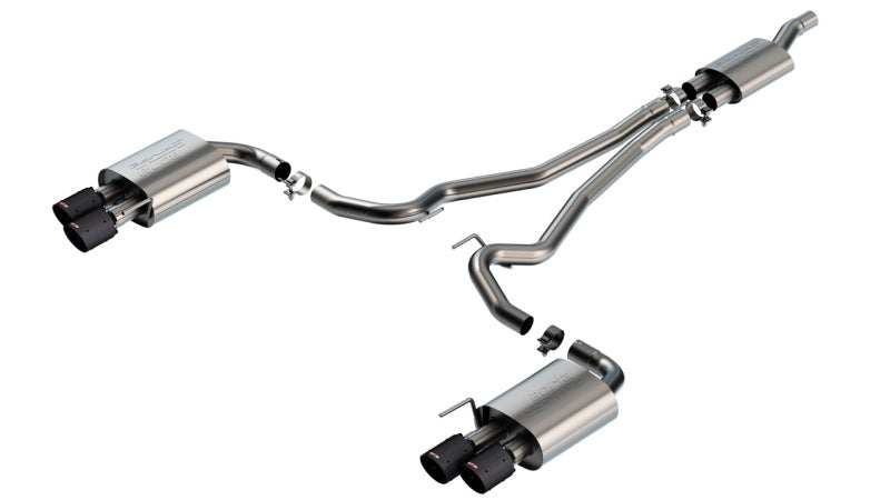 Borla 140981CFBA - BOR140981CFBA - Borla 2024 Ford Mustang 2.3L Ecoboost S-Type Catback Exhaust CF BA w/ Quad Tips - Non-Active - Shipped in Europe - Tuningsupply.com