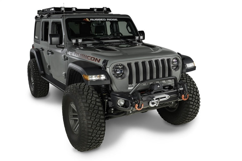 Rugged Ridge 11549.03 - RUG11549.03 - Rugged Ridge Arcus Front Bumper Tube Overrider Black 18-20 Jeep Wrangler JL - Shipped in Europe - Tuningsupply.com