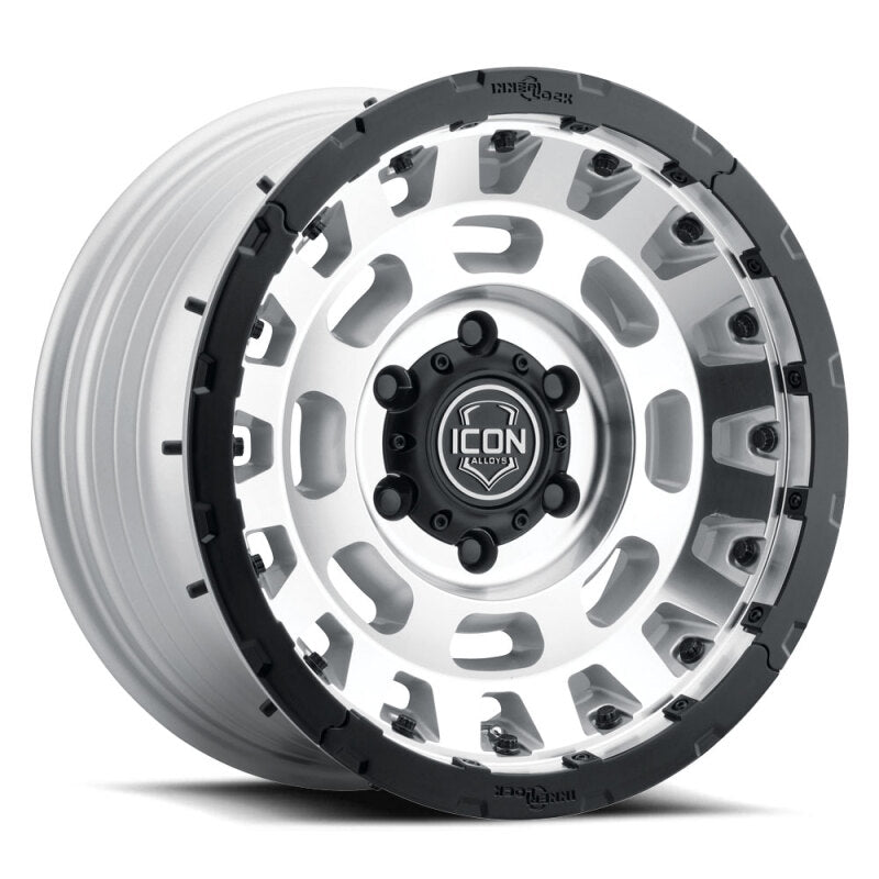 ICON 21017857345SM - ICO21017857345SM - ICON Hammer Pro 17x8.5 / 5x5 / -6mm / 4.5in BS - Silver Machined - Shipped in Europe - Tuningsupply.com