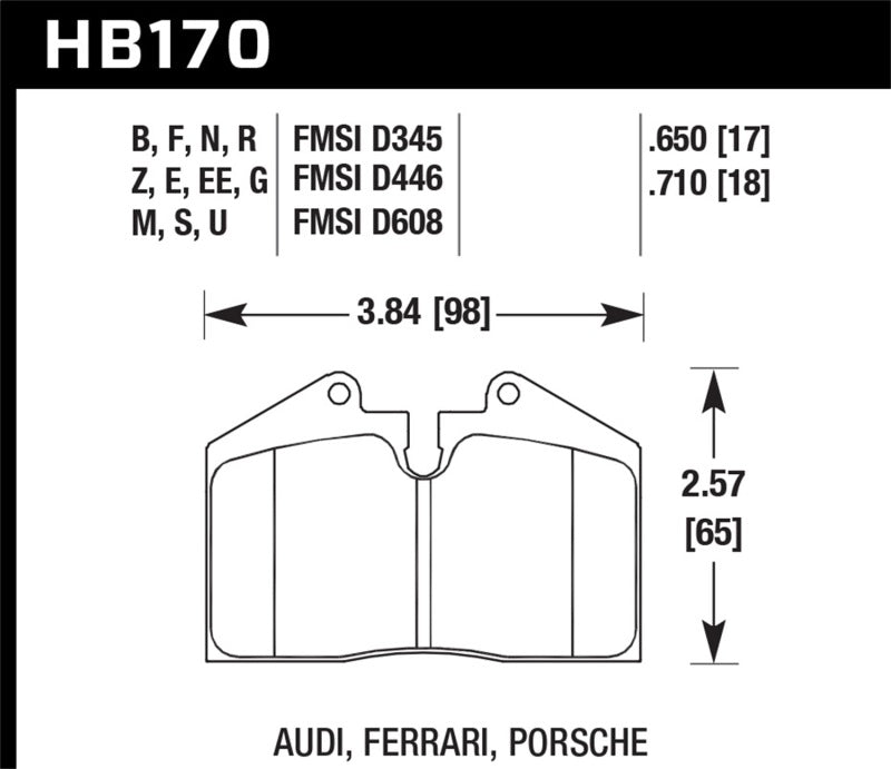 Hawk Performance KHB170E.650 - HAWKHB170E.650 - Hawk 89-94 Porsche 911 / 86-91 944 Front & Rear Blue 9012 Race Brake Pads - Shipped in Europe - Tuningsupply.com