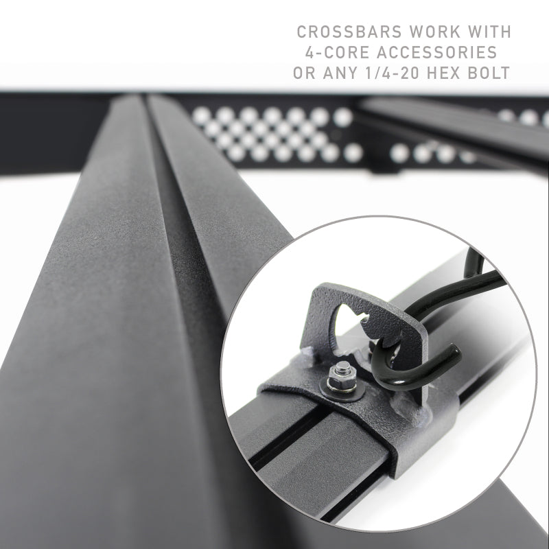 Go Rhino 5933190T - GOR5933190T - Go Rhino 24-25 Toyota Tacoma Double Cab Pickup Ceros Low Profile Roof Rack - Tex. Blk - Shipped in Europe - Tuningsupply.com