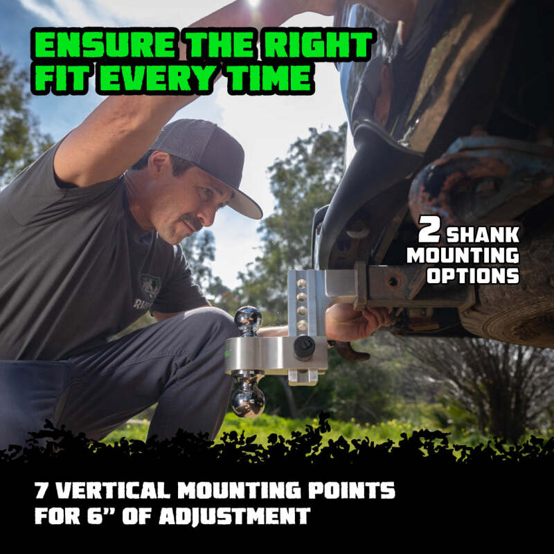 Rhino USA RG-HTDROP2-SVR - RSARG-HTDROP2-SVR - Rhino USA 6In Heavy Duty Drop Hitch - 2In (Silver) - Shipped in Europe - Tuningsupply.com