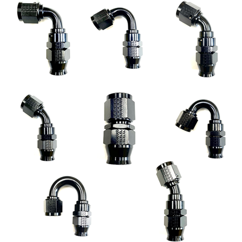 Fragola 681506-BL - FRA681506-BL - Fragola -6AN Real Street x 150 Degree Hose End Black For PTFE Hose - Shipped in Europe - Tuningsupply.com