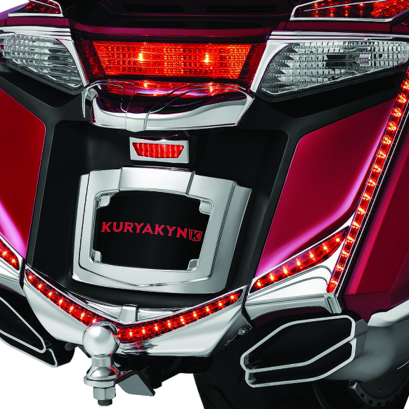 Kuryakyn 3237 - KUR3237 - Kuryakyn L.E.D. Vertical Rear Light Strips 12-17 GL1800 Chrome Red Lens - Shipped in Europe - Tuningsupply.com