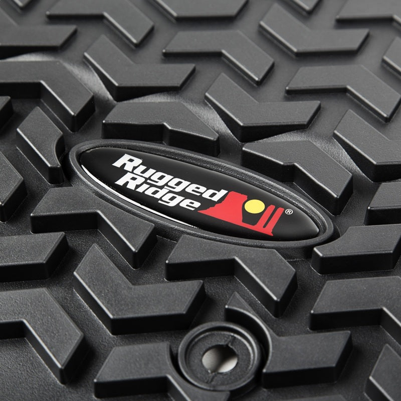 Rugged Ridge 12920.03 - RUG12920.03 - Rugged Ridge Floor Liner Front Black 2007-2018 Jeep Wrangler Unlimited JK 4 Dr - Shipped in Europe - Tuningsupply.com