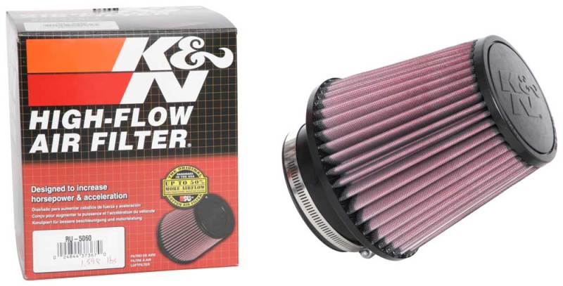 K&N Engineering RU-5060 - KNNRU-5060 - K&N Universal Clamp-On Air Filter 4in FLG / 6-1/2in B / 4-1/2in T / 6in H - Shipped in Europe - Tuningsupply.com