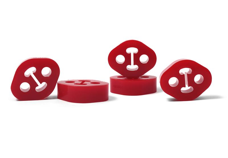 Perrin Performance ASM-EXT-100 - PERASM-EXT-100 - PERRIN Subaru / Universal 12mm ID 1.5in. Hole Offset Exhaust Hanger - Red (Sold Individually) - Shipped in Europe - Tuningsupply.com