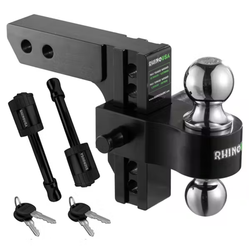 Rhino USA - RSARG-HTDROP2.56-BLK - Rhino USA 6In Heavy Duty Drop Hitch - 2.5In (Black) - Shipped in Europe - Tuningsupply.com
