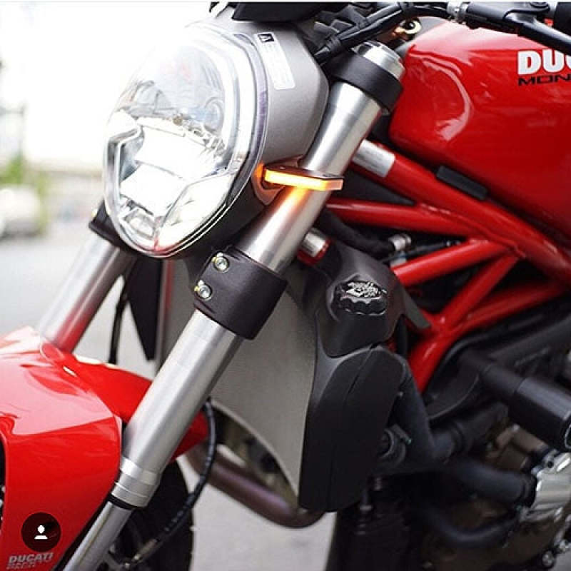 New Rage Cycles - NEW1200-FS-L - New Rage Cycles 14-16 Ducati Monster 1200 Front Turn Signals w/Load EQ - Shipped in Europe - Tuningsupply.com
