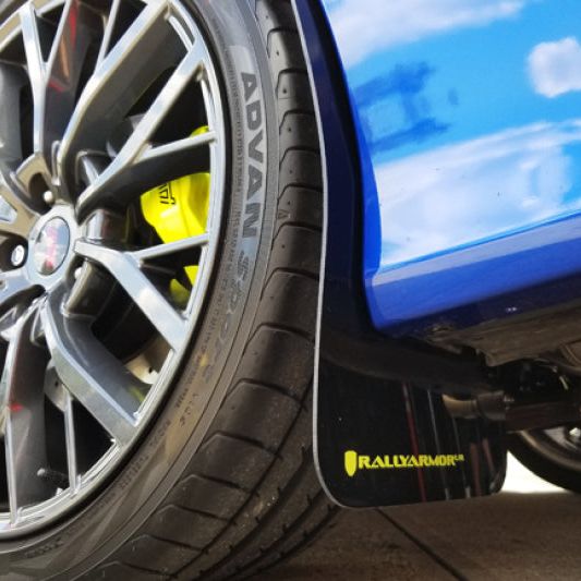Rally Armor MF32-UR-BLK/CGN - RALMF32-UR-BLK/CGN - Rally Armor 15-21 Subaru WRX/STI Black UR Mud Flap w/Green Logo - Shipped in Europe - Tuningsupply.com