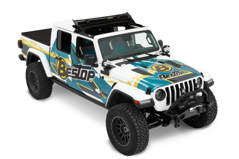 Bestop 52454-17 - BES52454-17 - Bestop 20-26 Jeep Gladiator / 18-26 Wrangler JL Sunrider For Hardtop (Premium Black Twill) - Shipped in Europe - Tuningsupply.com