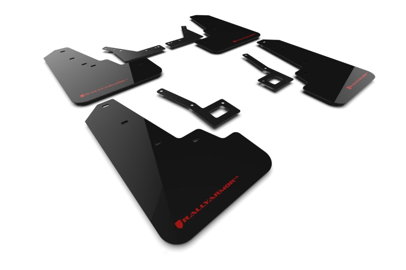 Rally Armor MF98-UR-BLK-RD - RALMF98-UR-BLK-RD - Rally Armor 19-25 Dodge Ram 1500 Rebel Black UR Mud Flap w/Red Logo - Shipped in Europe - Tuningsupply.com