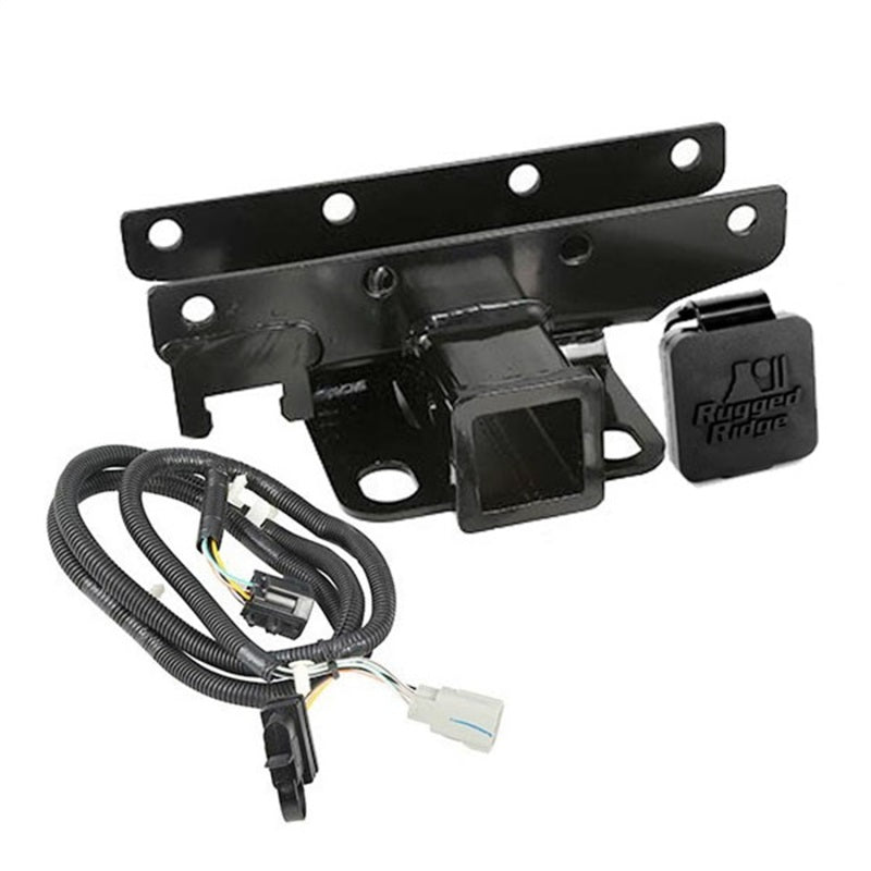 Rugged Ridge 11580.60 - RUG11580.60 - Rugged Ridge Receiver Hitch & Wiring Kit RR Logo 07-18 Jeep Wrangler JK - Shipped in Europe - Tuningsupply.com