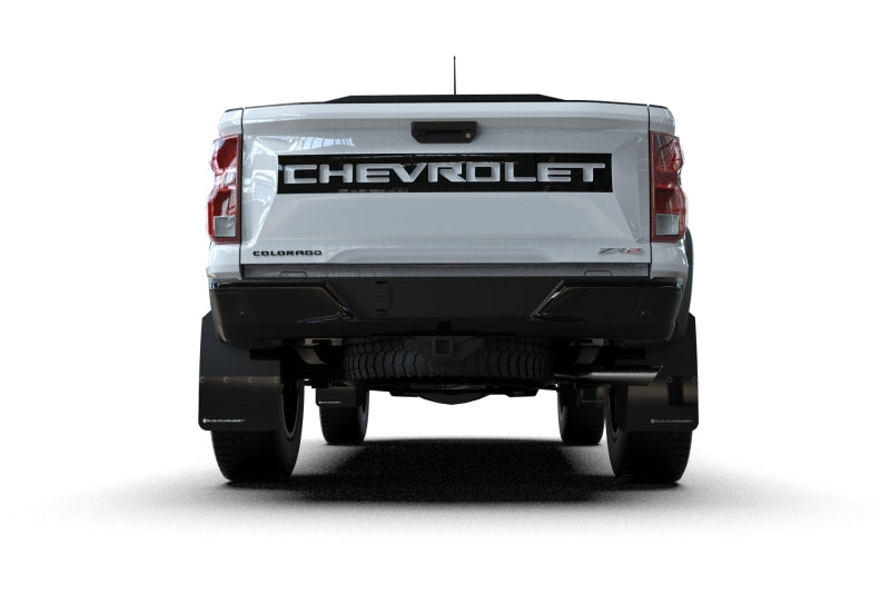 Rally Armor MF141-BLK-WH - RALMF141-BLK-WH - Rally Armor 23-25 Chevy Colorado ZR2 Black Mud Flap - White Logo - Shipped in Europe - Tuningsupply.com
