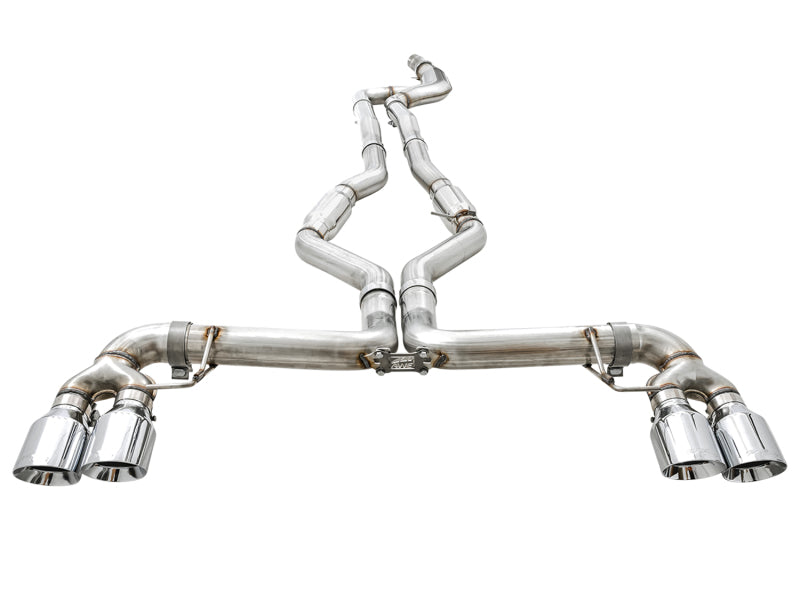 AWE Tuning 3020-42078 - AWE3020-42078 - AWE Tuning 2019+ BMW M340i (G20) Track Edition Exhaust - Quad Chrome Silver Tips - Shipped in Europe - Tuningsupply.com