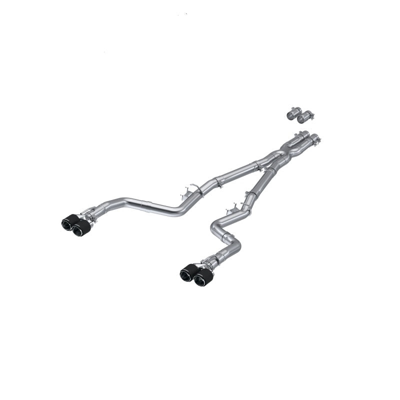 MBRP PS71143CF - MBRPS71143CF - MBRP 15-Up Challenger 5.7 / 17-Up 6.2L/6.4L 3in Race Series Cat-Back w/ Quad Tips T304 Exhaust - Shipped in Europe - Tuningsupply.com