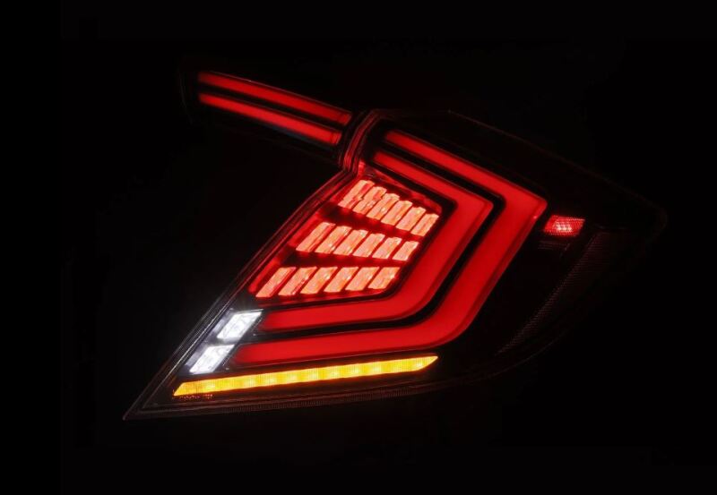 AlphaRex 676020 - ARX676020 - AlphaRex 16-21 Honda Civic Hatchback / Type-R FK8 Nova-Series LED Tail Lights (Pair) - Black - Shipped in Europe - Tuningsupply.com
