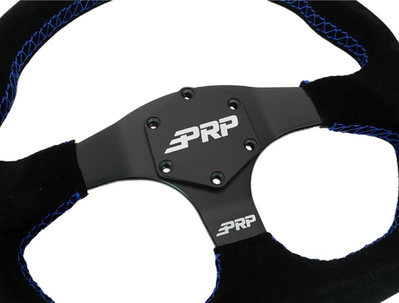 PRP Seats G251 - PRPG251 - PRP Comp-R D-Shape Suede Steering Wheel - Blue - Shipped in Europe - Tuningsupply.com