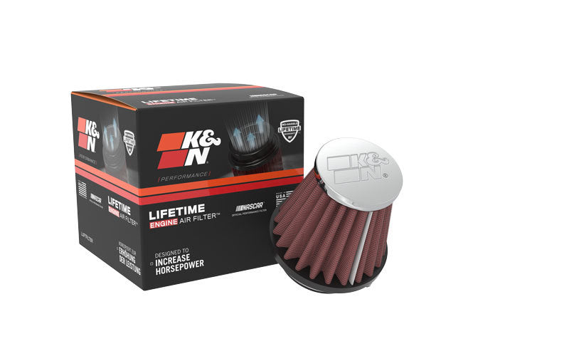 K&N Engineering RC-1070 - KNNRC-1070 - K&N Universal Chrome Filter-Round Tapered-1.688in Flange ID x 2in Top OD x 3in Base OD x 2.75in H - Shipped in Europe - Tuningsupply.com