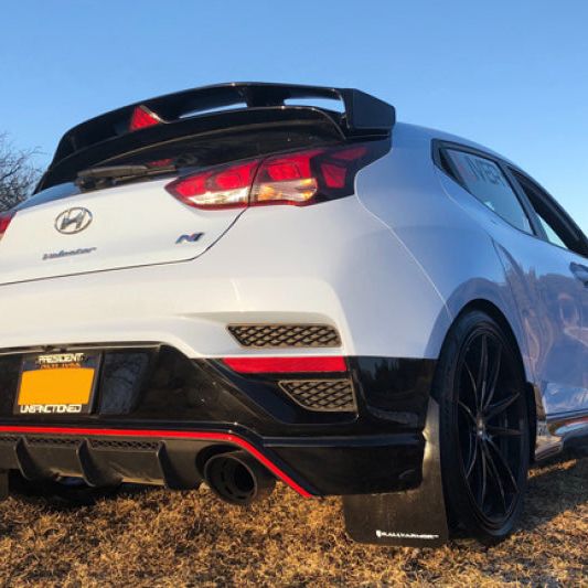 Rally Armor MF57-UR-BLK/GRY - RALMF57-UR-BLK/GRY - Rally Armor 19-22 Hyundai Veloster N Black UR Mud Flap w/ Grey Logo - Shipped in Europe - Tuningsupply.com