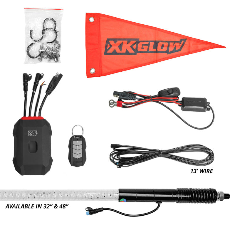 XKGLOW MX-WHIPC-ADV - XKGMX-WHIPC-ADV - XK Glow 2x32 XKmax RGBW Advanced App Control LED Whip Light Kit for 4x4 Offroad UTV ATV - Shipped in Europe - Tuningsupply.com