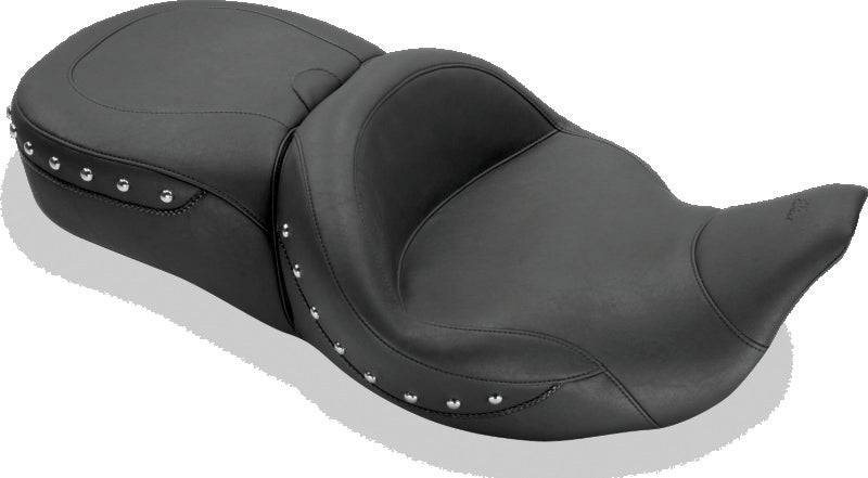 Mustang Motorcycle 79546 - MMP79546 - Mustang 08-21 Harley Electra Glide,Rd Glide,Rd King,Str Glide Super Touring 1PC Seat w/Studs - Black - Shipped in Europe - Tuningsupply.com