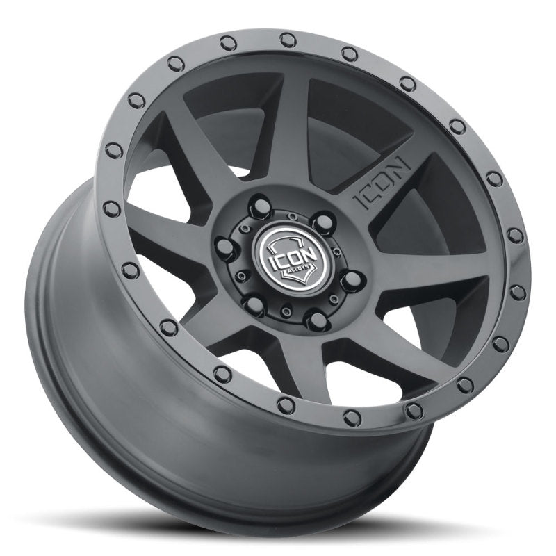 ICON 1817855557DB - ICO1817855557DB - ICON Rebound 17x8.5 5x150 25mm Offset 5.75in BS 110.1mm Bore Double Black Wheel - Shipped in Europe - Tuningsupply.com