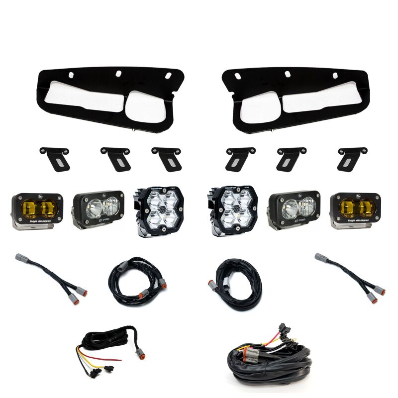 Baja Designs 440084UP - BAJ440084UP - Baja Designs 21-25 Ford Bronco Squadron 2.0 Pro (Spot) & S2 Pro D/C / S2 SAE Ambr FPK ST Bmpr w/UP - Shipped in Europe - Tuningsupply.com