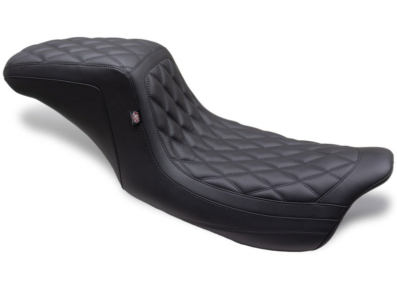 Mustang Motorcycle 75299 - MMP75299 - Mustang 08-24 HD FL Touring Double Diamond Squareback 1PC Seat - Black - Shipped in Europe - Tuningsupply.com
