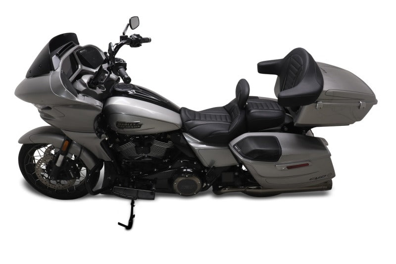 Mustang Motorcycle 89401GM - MMP89401GM - Mustang 23-24 HD CVO Rd Glide(ST), 2024 Rd Glide and Str Glide Touring Solo Seat - Black/Gray Stitch - Shipped in Europe - Tuningsupply.com