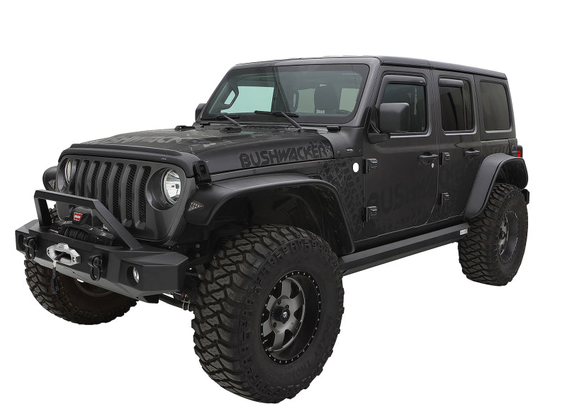 Bushwacker - BUS10923-07 - Bushwacker 2018+ Jeep Wrangler (JL) Unlimited Flat Style Flares 4pc - Black - Shipped in Europe - Tuningsupply.com