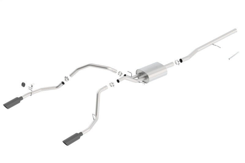 Borla 140537BC - BOR140537BC - Borla 14 Silv/Sierra C/B Exh ATAK 1500 5.3L V8 AT/MT 2&4WD Ext Cab (78.7) WB - Black Chrome - Shipped in Europe - Tuningsupply.com