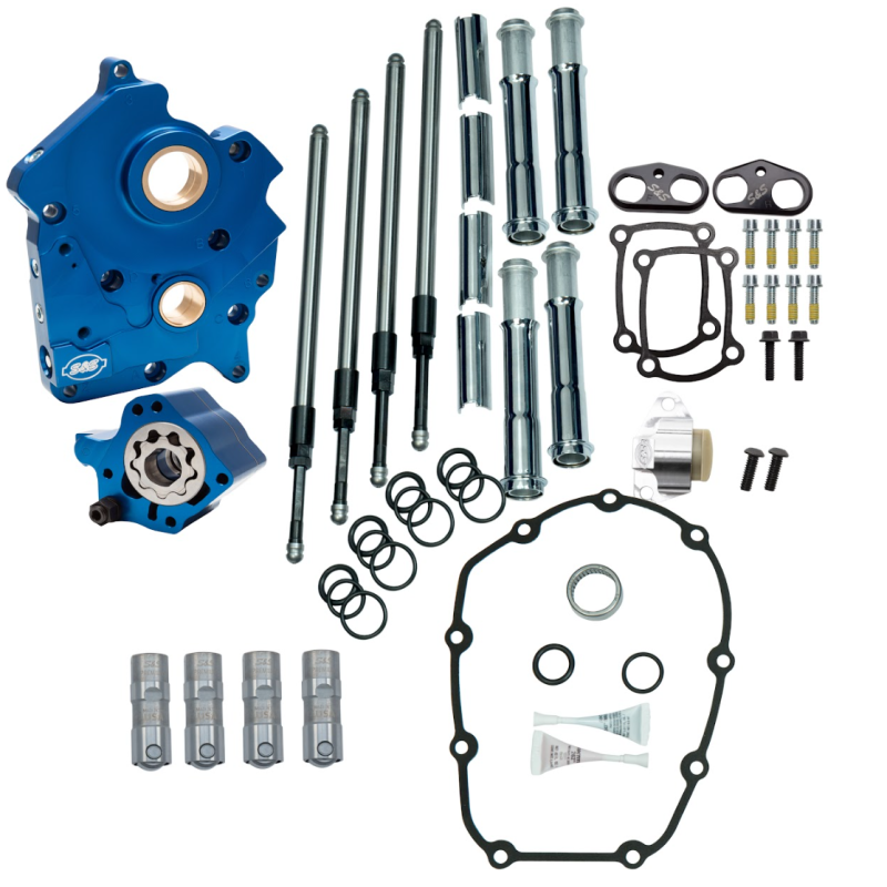 S&S Cycle 310-1263 - SSC310-1263 - S&S Cycle 2017+ M8 Oil Cooled Cam Chest Kit w/o Cam - Chrome Pushrod Tubes & Chain Tensioner - Shipped in Europe - Tuningsupply.com