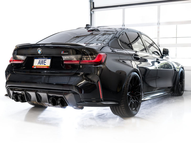 AWE Tuning 3020-42482 - AWE3020-42482 - AWE Track Edition Catback Exhaust for BMW G8X M3/M4 - Diamond Black Tips - Shipped in Europe - Tuningsupply.com