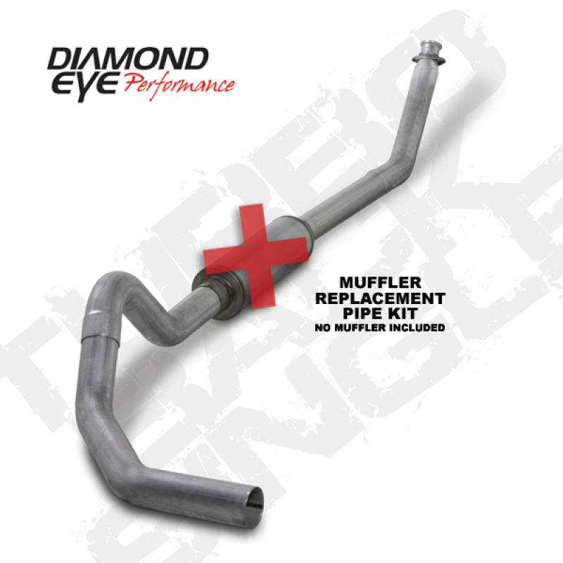 Diamond Eye Performance - DEPK4212A-RP - Diamond Eye KIT 4in Turbo Back MFLR RPLCMENT PIPE SGL AL: 98.5 - 02 DODGE CUMMINS 5.9L - Shipped in Europe - Tuningsupply.com
