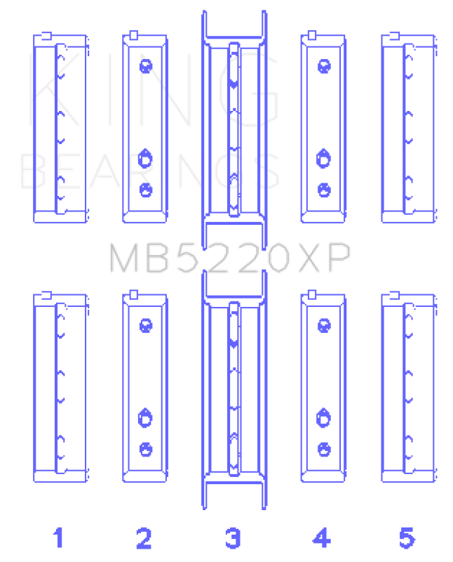 King Engine Bearings GMB5220XPSTDX - KINGMB5220XPSTDX - King Subaru WRX/STi EJ20 EJ22 EJ25 Flange #3 Position Performance Main Bearing Set - Size STDX - Shipped in Europe - Tuningsupply.com