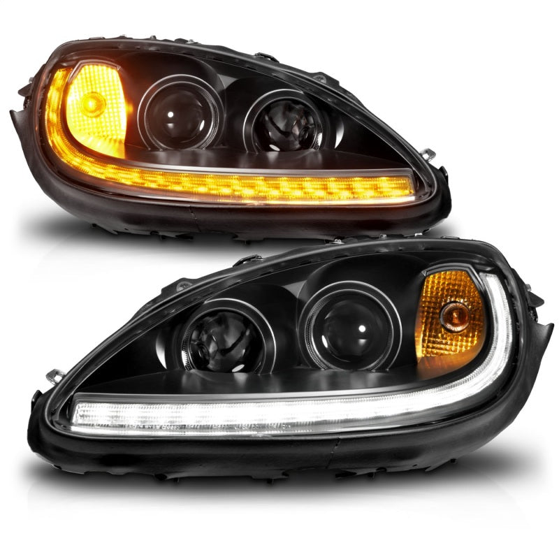 ANZO 121571 - ANZ121571 - ANZO 05-13 Chevrolet Corvette Projector Headlights w/switchback & Sequential LED - Black Amber - Shipped in Europe - Tuningsupply.com