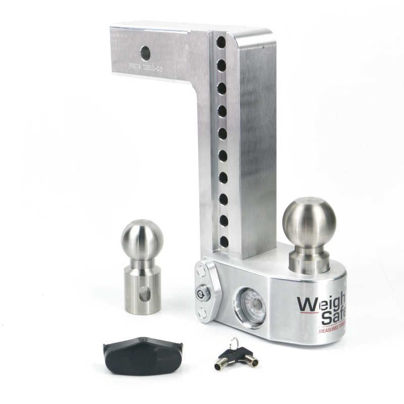 Weigh Safe WS10-2.5 - WEIWS10-2.5 - Weigh Safe 10in Drop Hitch w/Built-in Scale & 2.5in Shank (10K/18.5K GTWR) - Aluminum - Shipped in Europe - Tuningsupply.com