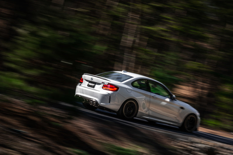 MBRP PS45023CF - MBRPS45023CF - MBRP 18-22 BMW M2 Competition 3.0L T304 SS 3in Resonator-Back Exhaust Quad Rear w/ Carbon Fiber Tips - Shipped in Europe - Tuningsupply.com