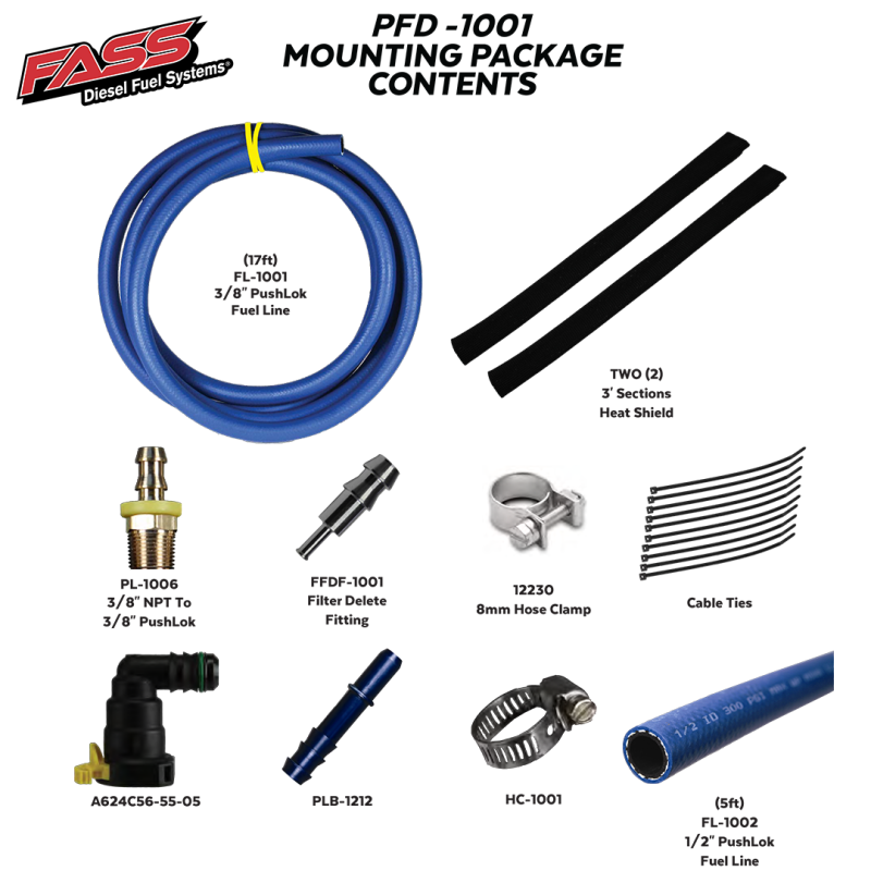 FASS Fuel Systems SPFD1001 - FASSPFD1001 - FASS 11-19 Ford Powerstroke Filter Delete Kit PFD-1001 - Shipped in Europe - Tuningsupply.com