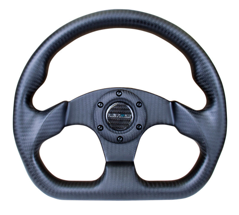 NRG ST-009CF/MB - NRGST-009CF/MB - NRG Carbon Fiber Steering Wheel (320mm) Flat Bottom Matte Black Carbon - Shipped in Europe - Tuningsupply.com