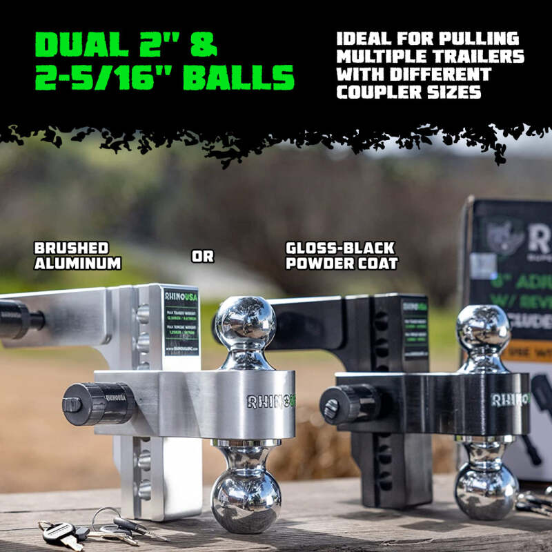 Rhino USA RG-HTDROP2-SVR - RSARG-HTDROP2-SVR - Rhino USA 6In Heavy Duty Drop Hitch - 2In (Silver) - Shipped in Europe - Tuningsupply.com